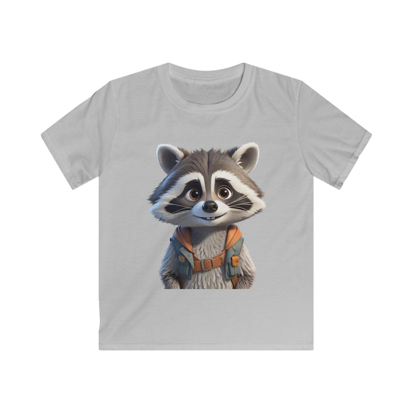 Raccoon Character Kids Softstyle Tee