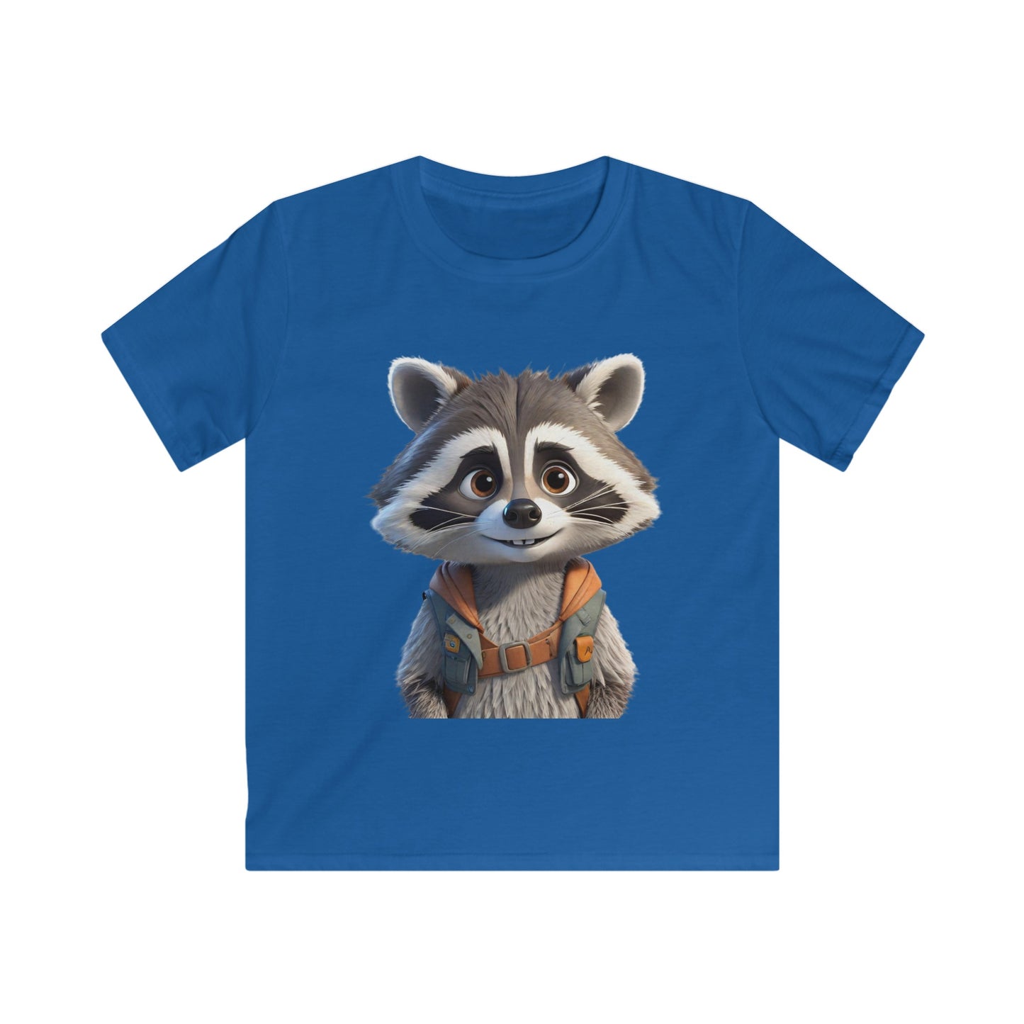 Raccoon Character Kids Softstyle Tee