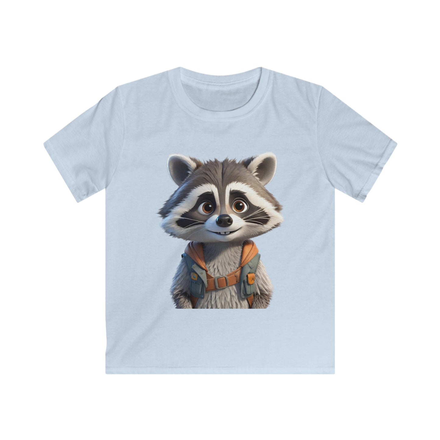 Raccoon Character Kids Softstyle Tee