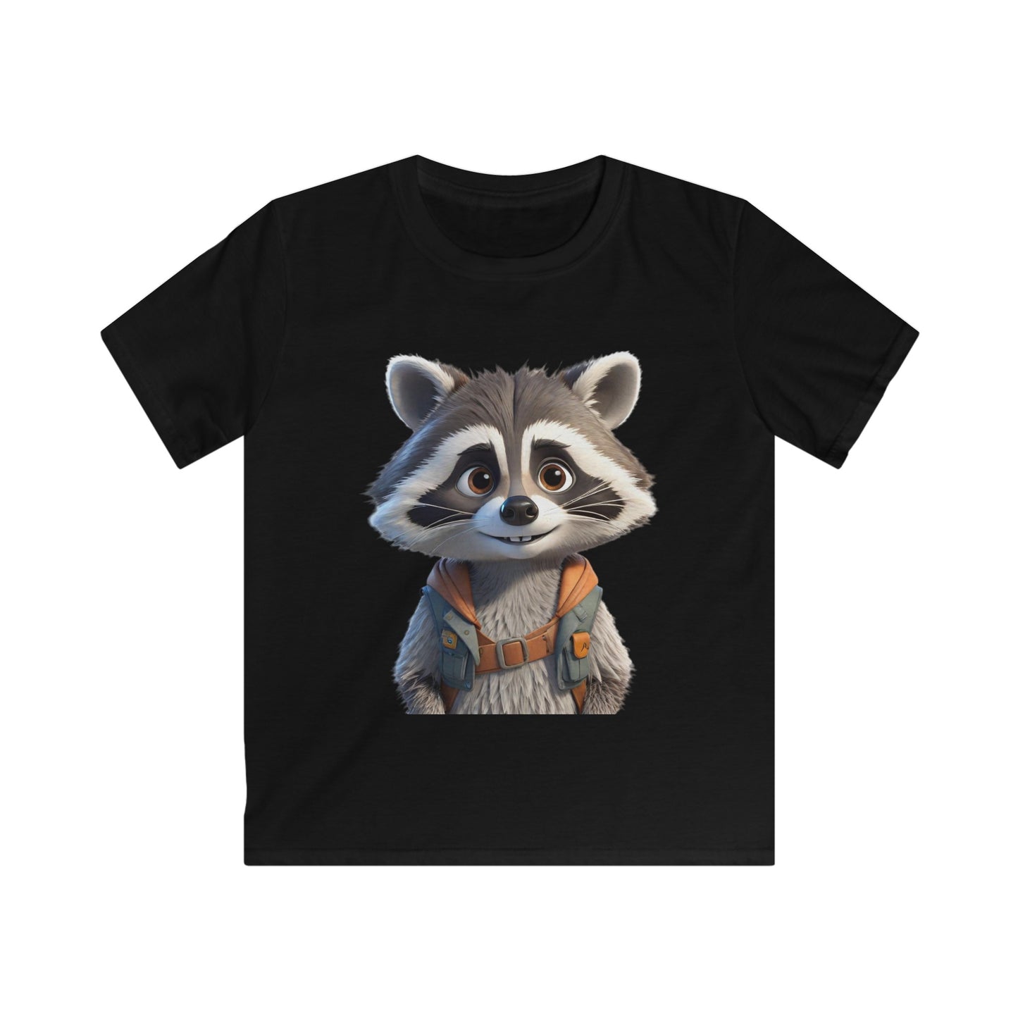 Raccoon Character Kids Softstyle Tee