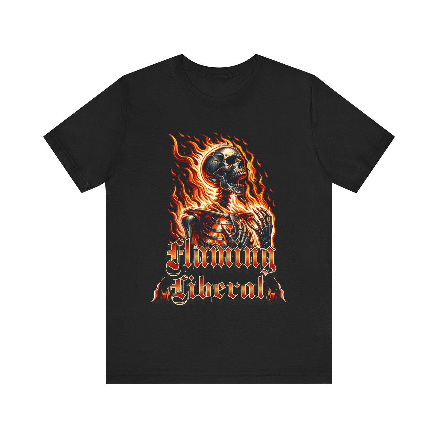 Flaming Liberal Jersey Short Sleeve Tee