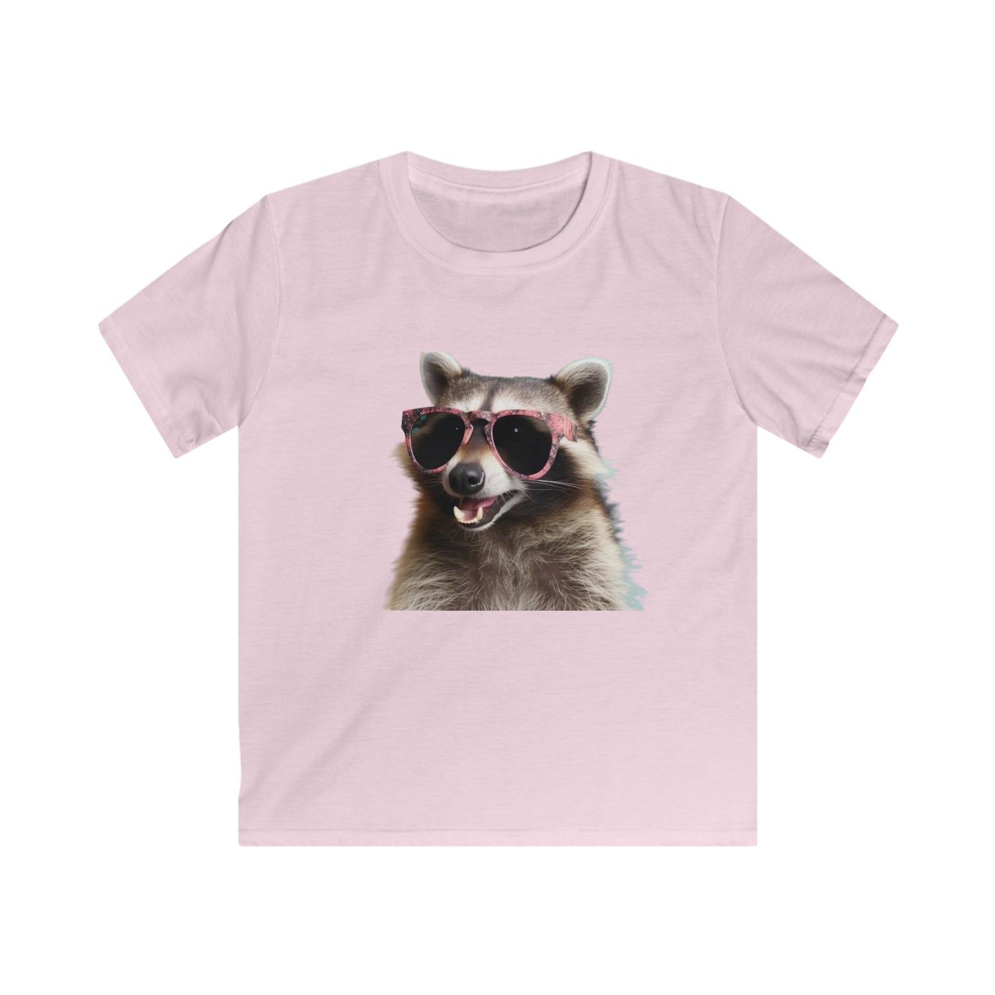 Stylish Raccoon Kids Softstyle Tee