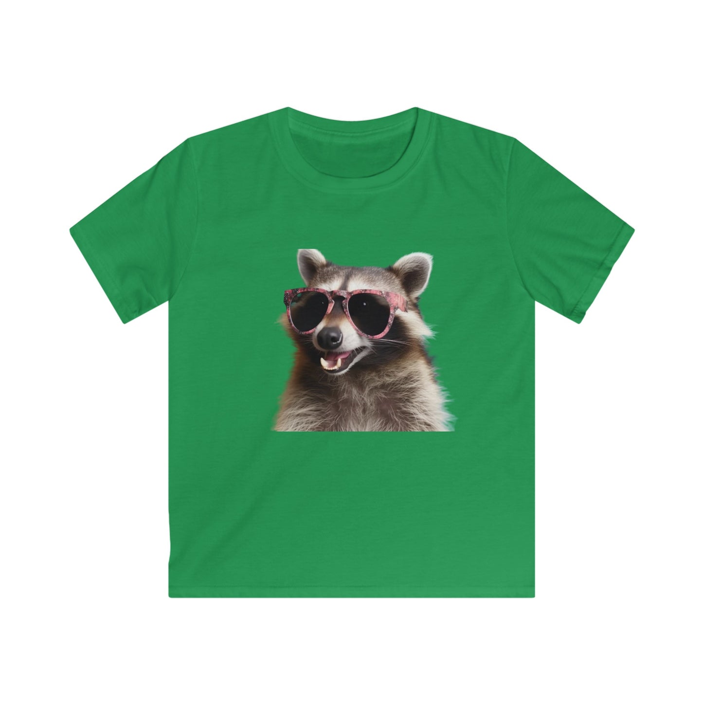 Stylish Raccoon Kids Softstyle Tee