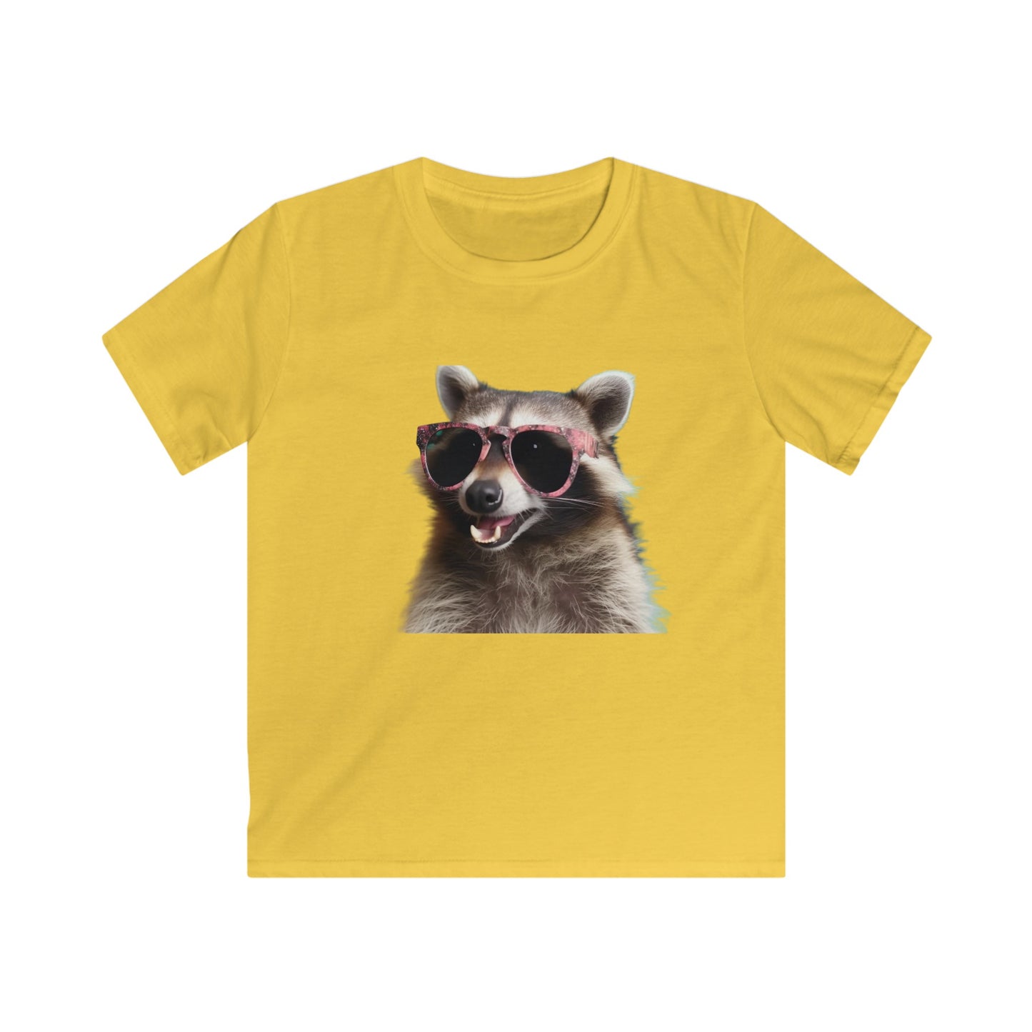 Stylish Raccoon Kids Softstyle Tee