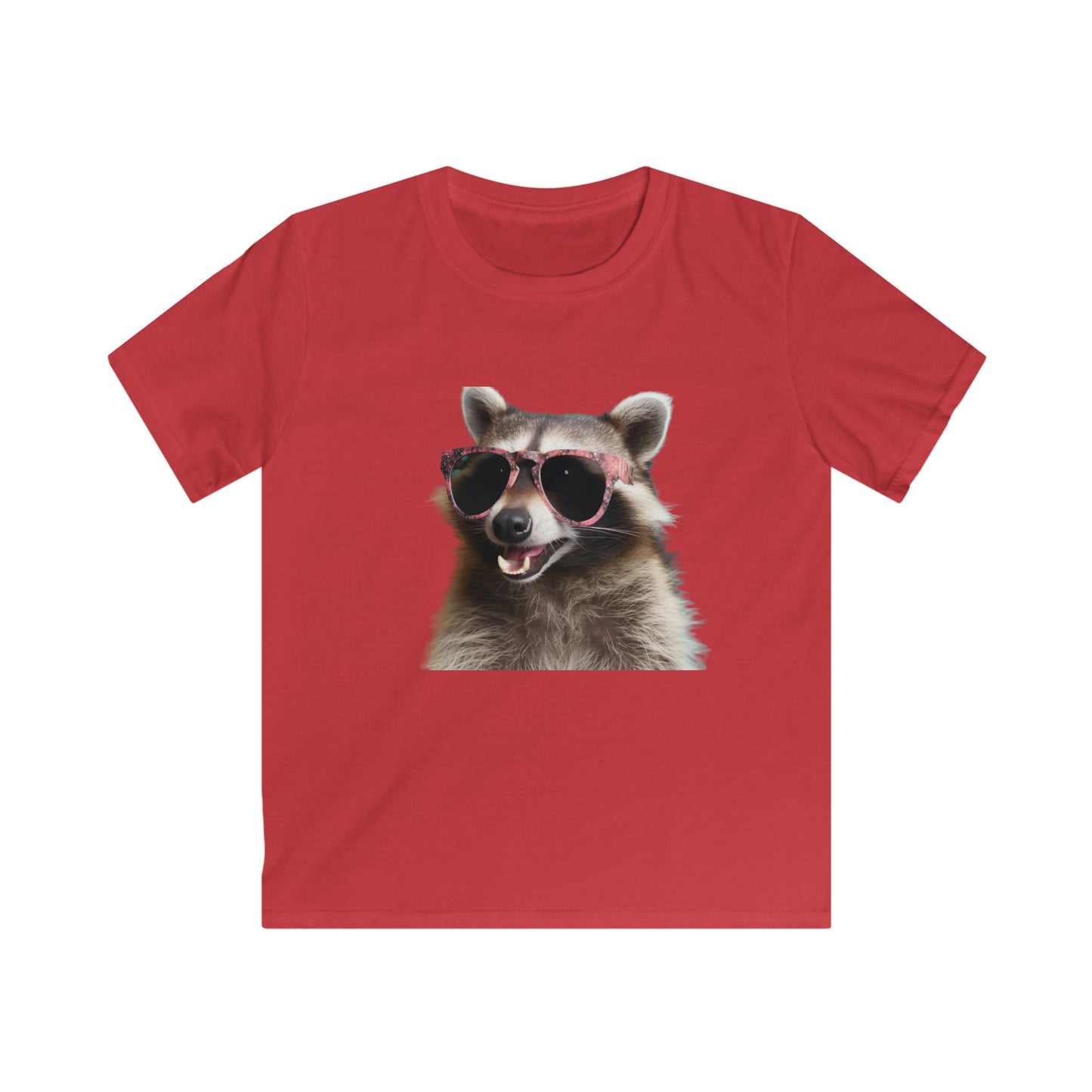 Stylish Raccoon Kids Softstyle Tee