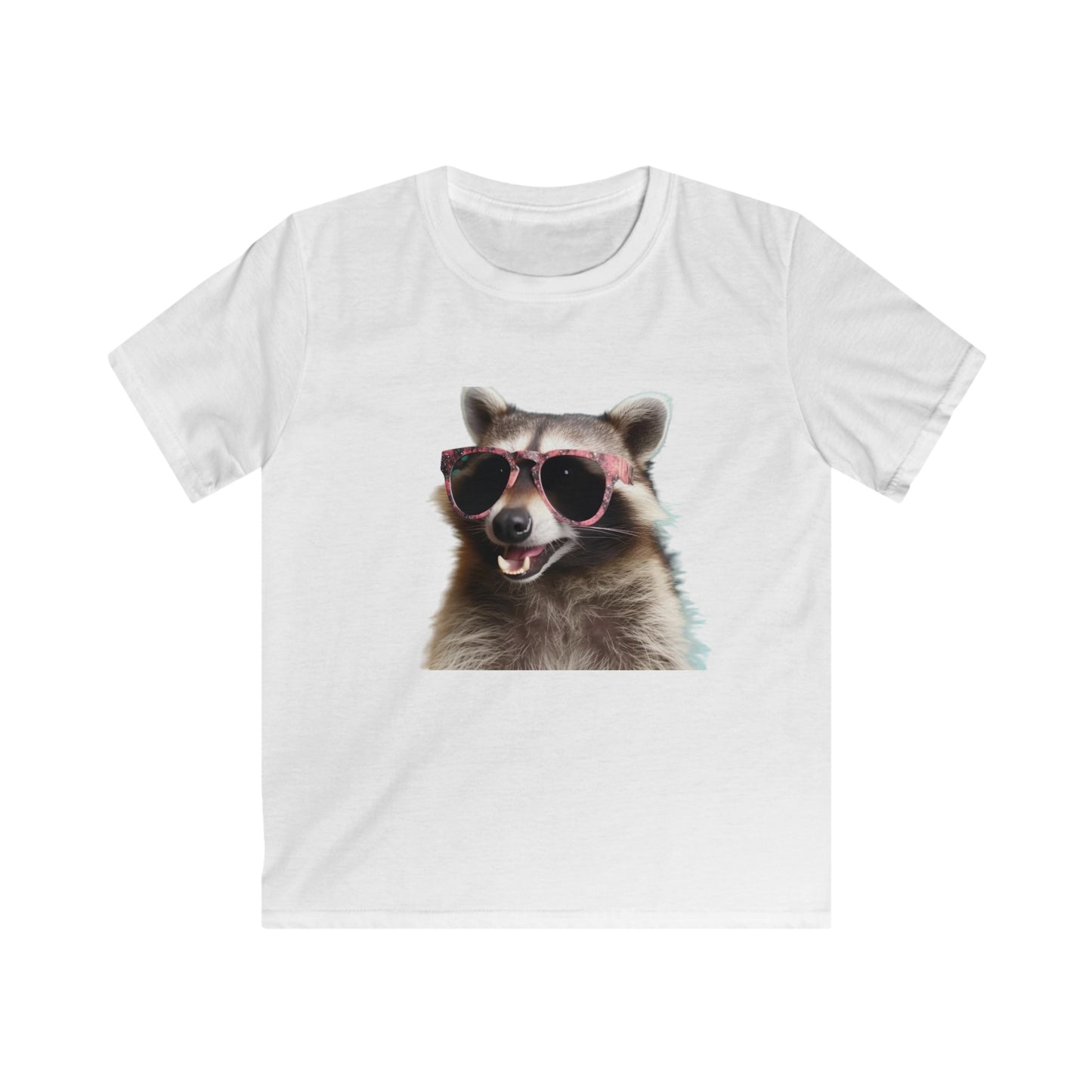 Stylish Raccoon Kids Softstyle Tee