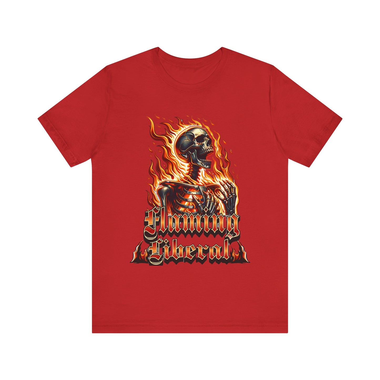 Flaming Liberal Jersey Short Sleeve Tee